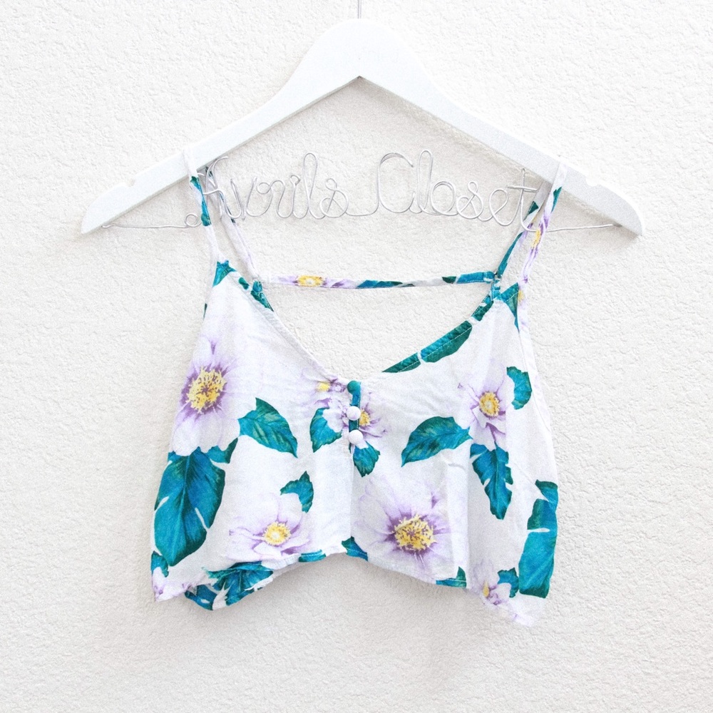 ♡ Forever 21 Floral Flowy Crop Top ♡